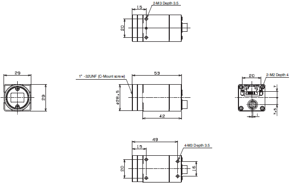 FJ Series (Camera and Software Vision Package) Dimensions 2