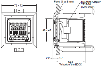 E5CC, E5CC-B, E5CC-U 치수 26 