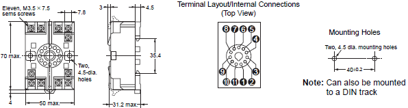 E5CC, E5CC-B, E5CC-U Dimensions 36