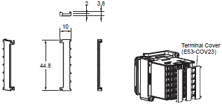 E5CC, E5CC-B, E5CC-U Dimensions 10