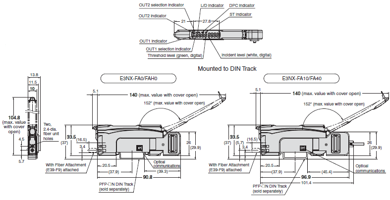 E3NX-FA Dimensions 6