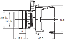 A22NN / A22NL 치수 16 