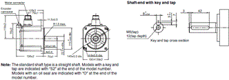 R88M-1 [] / R88D-1SN []-ECT 치수 61 