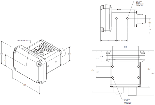 MicroHAWK V430-F / V420-F / V330-F / V320-F 치수 3 