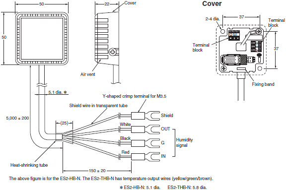 ES2-HB-N / THB-N Dimensions 1 