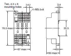 P2RF, P2R, P7TF, PYF, PY, PTF, PYD, PT, P7LF, PF, P2CF, PFA, P3G / P3GA, PL 치수 56 