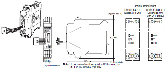 G9SX-AD[] / BC / EX Dimensions 4 