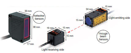 Photoelectric Sensor with Digital Amplifier Laser Omron