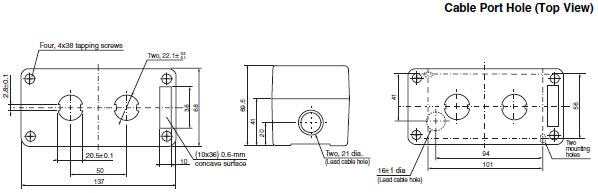 A22Z-B101_Cable Port Hole(Top View)_Dim
