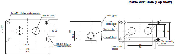 A22Z-B103_Cable Port Hole(Top View)_Dim