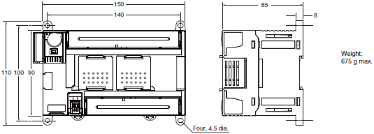 CP1L CPU Units with 60 I/O Points_Dim