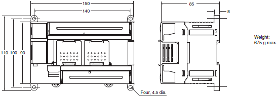 CP1L CPU Units with 10 I/O Points_Dim