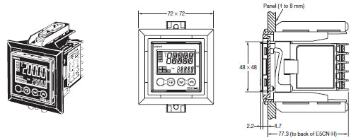 Mounted to E5CN-H_Dim