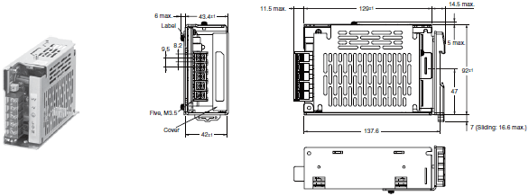 S8JX-P050[][]D (50 W)_Dim