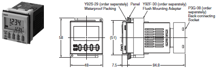 H5CZ-L8[] (Adapter and Waterproof Packing Ordered Separately)_Dim