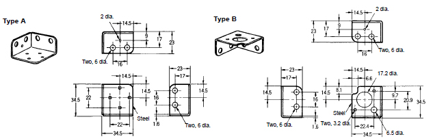 F39-L5 Standard Mounting Brackets_Dim1