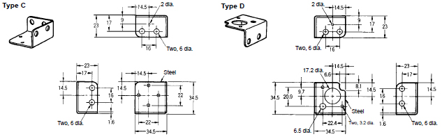 F39-L5 Standard Mounting Brackets_Dim2