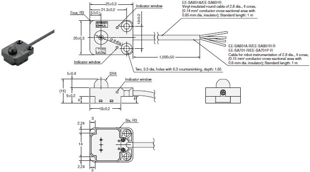 EE-SA701 / 801 Dimensions 3 