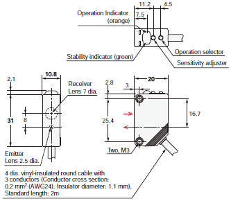 E3Z-LT / LR / LL Dimensions 6 