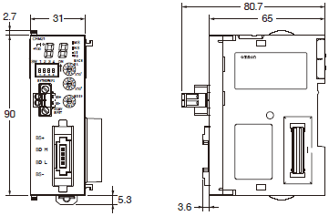 CJ1W-CRM21 Dimensions 1 