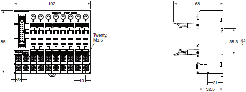 P7TF-IS16 / OS16 / OS08 Dimensions 4 