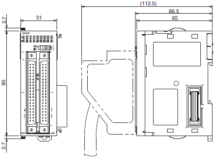 CJ1W-ID / IA CJ-series Input Units/Dimensions | OMRON Industrial 