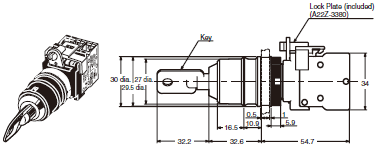 A22TK 치수 3 A22TK-2RL_Dim