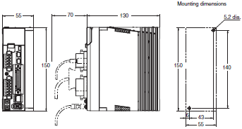 R88M-K, R88D-KT Dimensions 4 