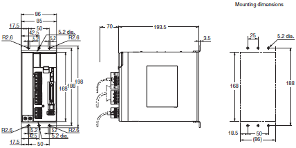 R88M-K, R88D-KT Dimensions 7 