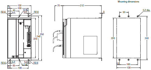 R88M-K, R88D-KT Dimensions 8 