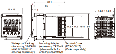 E5CC, E5CC-B, E5CC-U Digital Temperature Controller (48 x 48 mm 