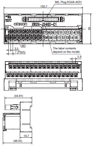 XW2R(PLC) 치수 14