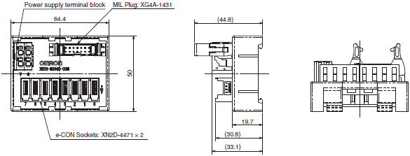 XW2R (PLCs) Dimensions 48 