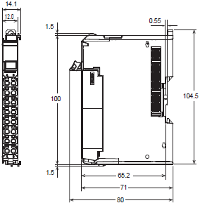 NX-PD / PF / PC / TBX Dimensions 2 