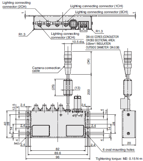 FLV Series Light Units/Dimensions | OMRON Industrial Automation