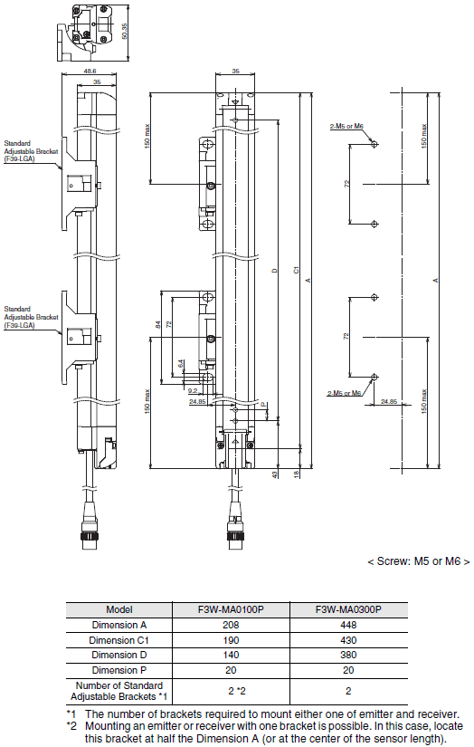 F3W-MA Dimensions 2 