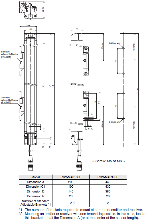 F3W-MA Dimensions 3 