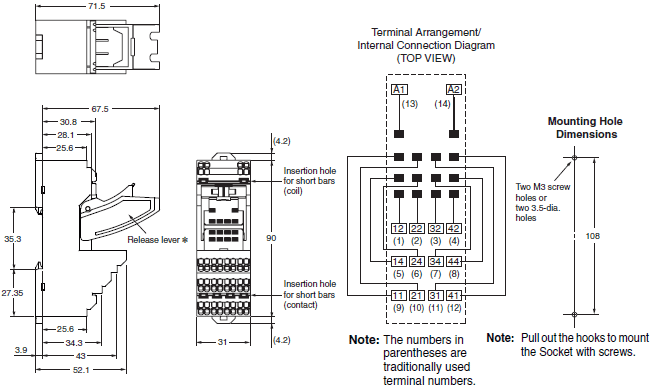 PYF-[][]-PU / PTF-[][]-PU / P2RF-[][]-PU Dimensions 3 