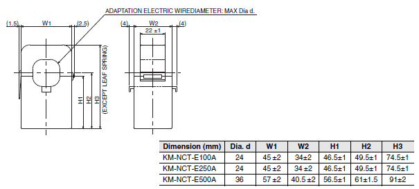 KM-N2-FLK Dimensions 2 