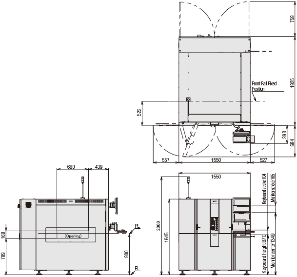 VT-X750 치수 1