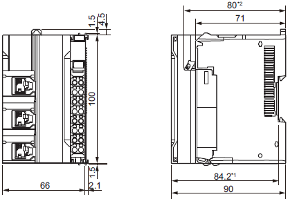 NX102-[][][][] Dimensions 2 