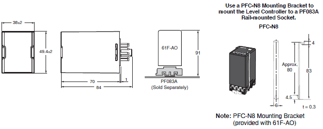 61F-AO 치수 1