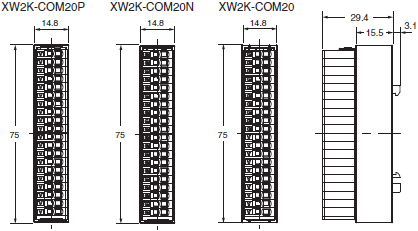 XW2K-COM Dimensions 1 