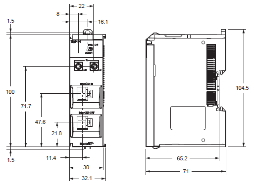 NX-ECT101 치수 1