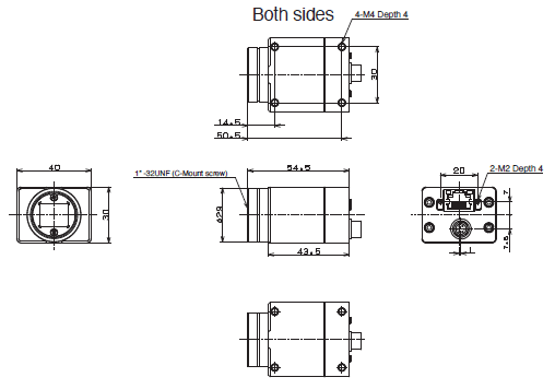 STC Series (GigE Vision Small CMOS Camera) Dimensions 4 