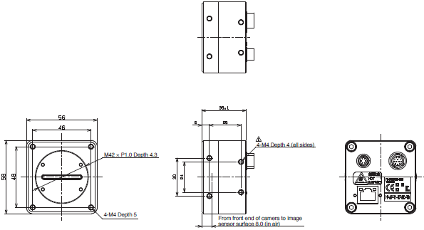 FS Series (GigE Vision CMOS Line Sensor Camera) Dimensions 3 