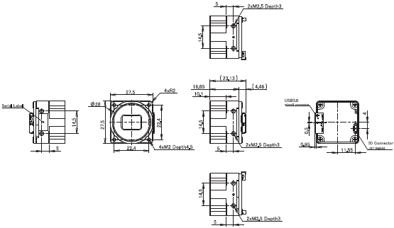 STC Series (USB3.0 Small Board Camera) Dimensions 2 