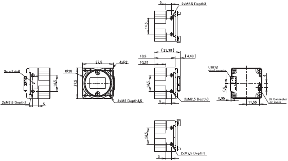 STC Series (USB3.0 Small Board Camera) Dimensions 3 