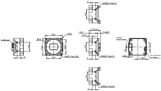 STC Series (USB3.0 Small Board Camera) Dimensions 4 