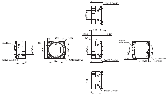 STC Series (USB3.0 Small Board Camera) Dimensions 5 
